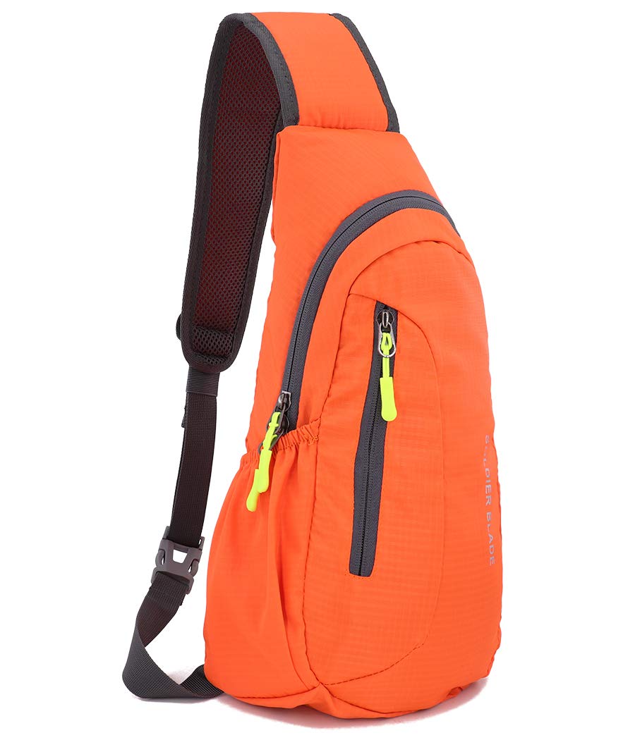 Gisdanchz Personal Pocket Bags for Women, Waterproof Lightweight Sports Sling Backpack Bags Small Rucksack for Men Cross Body Chest Bag One Strap Shoulder Bags Small Gym Bag for Sport Travel, Orange