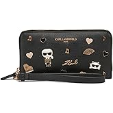 KARL LAGERFELD Women's Jacqueline Zip Wallet with Pins