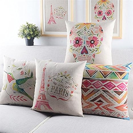 Big Bazaar Bazaar Vintage Eiffel Tower Pillow Case Throw Cushion