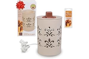Deco Electric Cylinder Candle Warmer, Wax & Tart Warmer for Indoor Decor, Includes 6 Wax Cubes and Halogen Bulb(4.5 X 4.5 X6 
