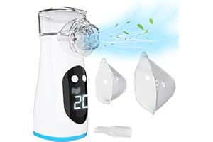 XKATDM Portable Nebulizer, Nebulizer for Adults and Kids, Handheld Nebulizer Rechargeable Smartinhaler Low Noise for Breathing Comfort LED Digital Display for Travel and Home Use