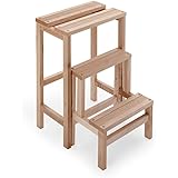 Sgabello Scala 3 Gradini In Legno - Richiudibile, Salvaspazio, 23x38x57 Cm - Foto 13