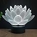 Gift Ideas Lotus Night Lights 3D Illusion lamp Animal Light Led Desk Lamps Unique Anniversary Gifts for Baby Home Decor Office Bedroom Wedding Party Decorations Nursery Lighting 7 Color (Lotus)