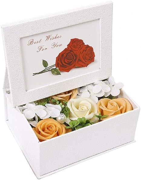 Amazon Co Jp Kugusa ソープ フラワー 写真 立て フォト フレーム ギフト に 最適 メッセージカード 付き 石鹸花 黄色 イエロー ホーム キッチン