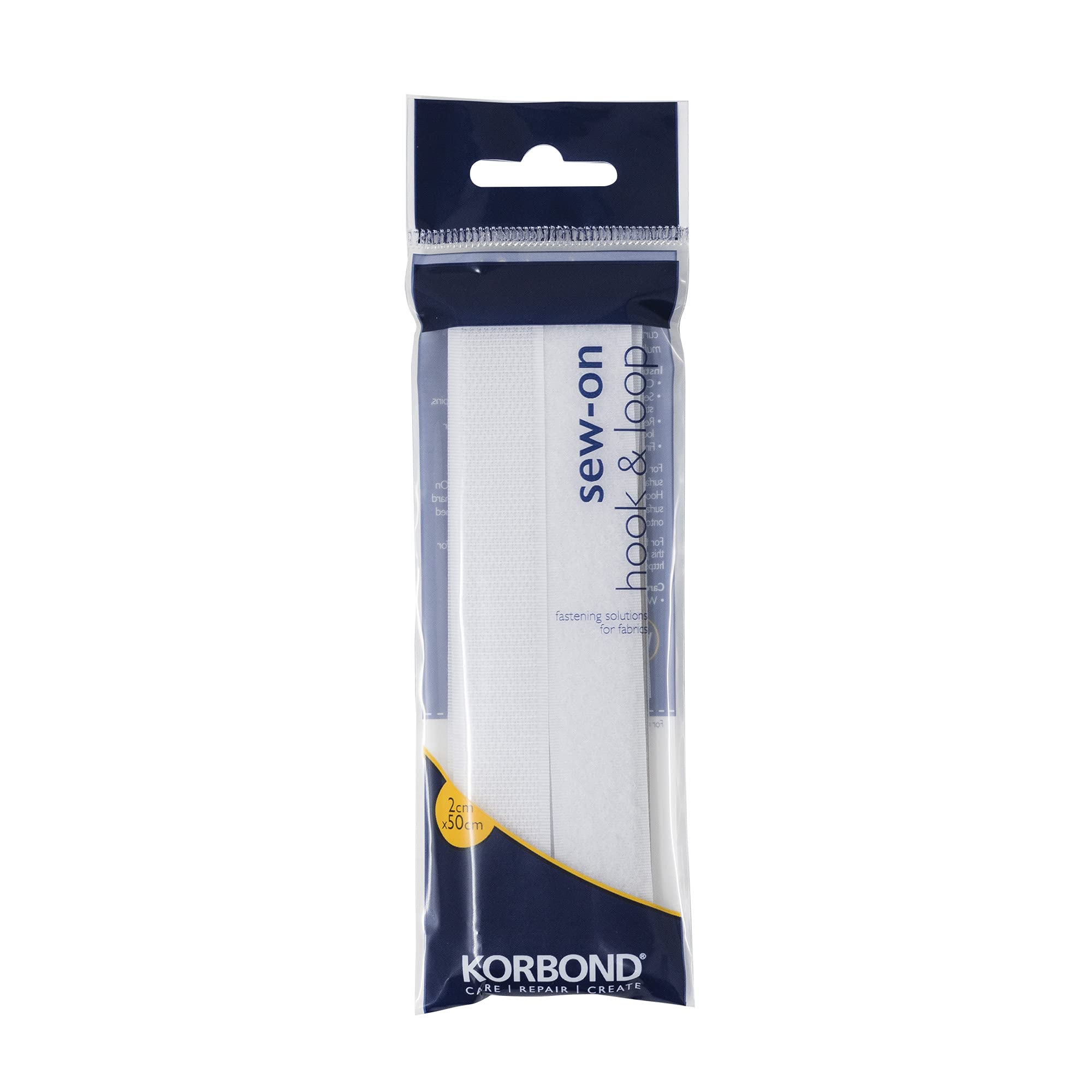 Korbond Hook & Loop Sew in White 50cm - 110115 — image 1