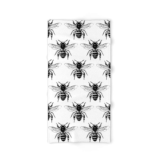 Amazon Com Society6 Bath Towel 30 X 15 The Bee S Knees Black