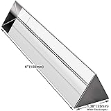 Amlong Crystal 6 inch Optical Glass Triangular Prism for Teaching Light Spectrum Physics and Photo Photography Prism, 150mm