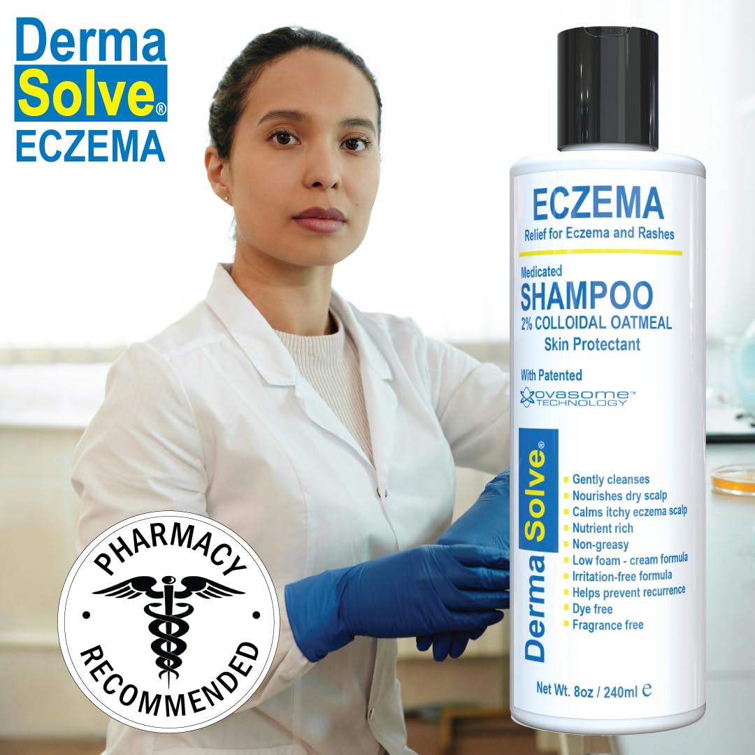 Dermasolve Eczema Relief Shampoo - Flare Control Scalp & Dandruff Free Therapy That Protects, Moisturizes, and Repairs Skin for Kids & Adults - Steroid Free (2-Pack)
