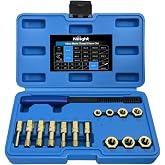 Nilight 15PCS Metric Thread Chaser Set with Case Universal M6 M8 M10 M12 | 7 Taps 7 Dies 1 Threads File Thread Repair Kit Master Automotive Tool for Mechanics Auto Shops Home Garage Mobile Repair