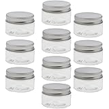 Fenteer 10Pcs PET Plastic Jars Clear Empty Storage Containers Pots with Aluminum Screw-on Lids for Cream Lotion Ointments Food Makeup Bottle- 30-120ML