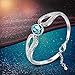 SILYHEART Love Heart Bangle Bracelet Made with Swarovski Element Crystal, Bracelet Gift for Women Teen Girls