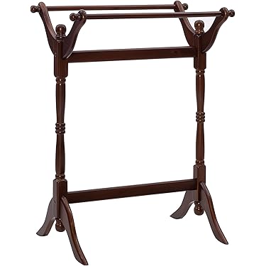 BestGiftEver Western Style Metal Quilt Rack - Free-Standing Rustic Blanket Display With Star Design