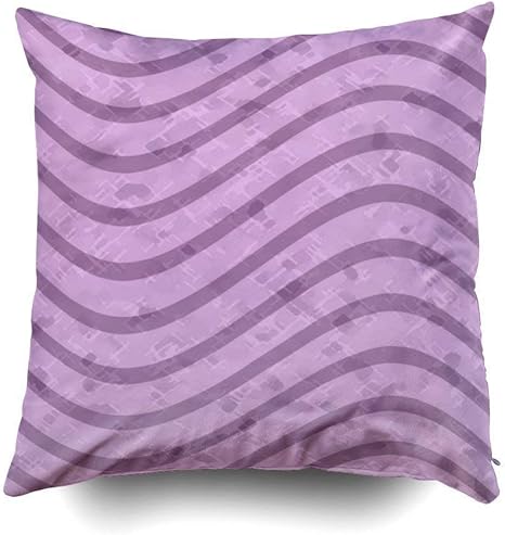 Funda de cojín de Linea Ondulada Morada y Lavanda para sofá, hogar