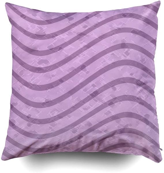 Funda de cojín de Linea Ondulada Morada y Lavanda para sofá, hogar