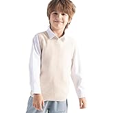 Chanyarn Boy's 100% Merino Wool Sweater Vest 2025 Fall Winter Casual Crewneck Sleeveless Knit Sweater Vest