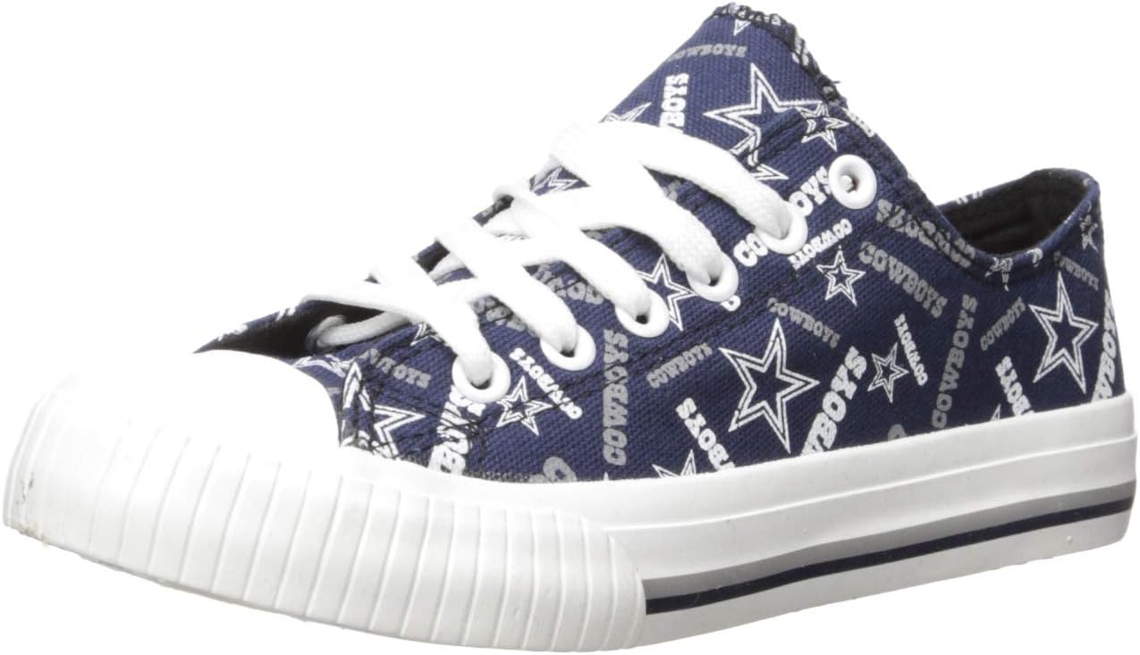 FOCO NFL Womens Low Top Repeat Print Canvas Shoe: La Charger : Clothing