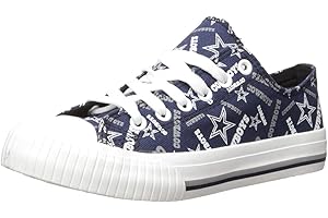 FOCO womens Nfl Team Logo Ladies Fashion Repeat Print Low Top Canvas Sneakers Shoes