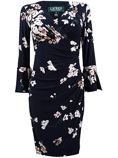 ralph lauren floral ruched dress
