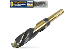 YUEARN 1 Inch Drill Bit - Reduced Shank High Speed Steel HSS 4241 for Heavy-Duty Metal & Steel, 1/2" Shank, Black & Gold Coated for Structural Beams, Thick Plates