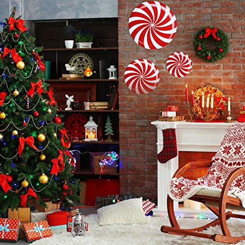 image for Outus 33 Pieces Peppermint Floor Decals Stickers Christmas Wall Window