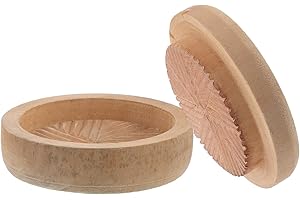 MAGICLULU Manual Wheat Grinder Hand Grain Mill with Wooden Container 10cm Sturdy Grain Peeler for Home Flour