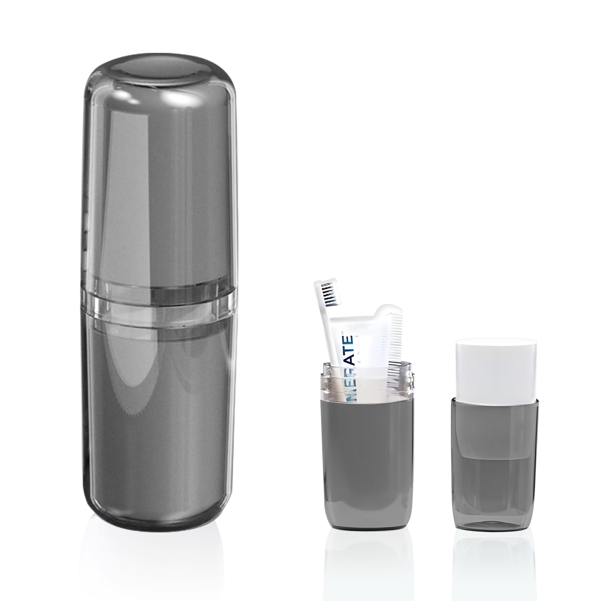 Travel Toothbrush Case Cup Portable Toiletry Holder 4 in 1 Multi-Function Toothpaste Toiletries Carrier Organize Cover Plastic Comb Container Storage Box Wash Seal Container Waterdust proofdust