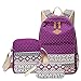 abshoo Canvas Dot Backpack Cute Lightweight Teen Girls Backpacks School Shoulder Bags (Purple)