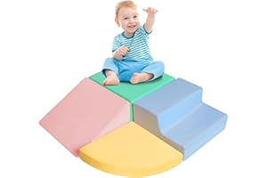HHH HIKECUCAN Climbing Toys for Toddlers 1-3, Foam Climb Blocks for Baby，4-Piece Baby Climbing Crawling Toys Soft Foam Blocks Activity Play Set (4-Piece)