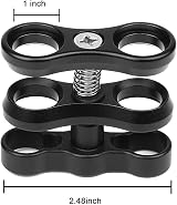 Peastrex 2x 1" Aluminum Ball Clamp Mount for Underwater Diving Camera Light view 3