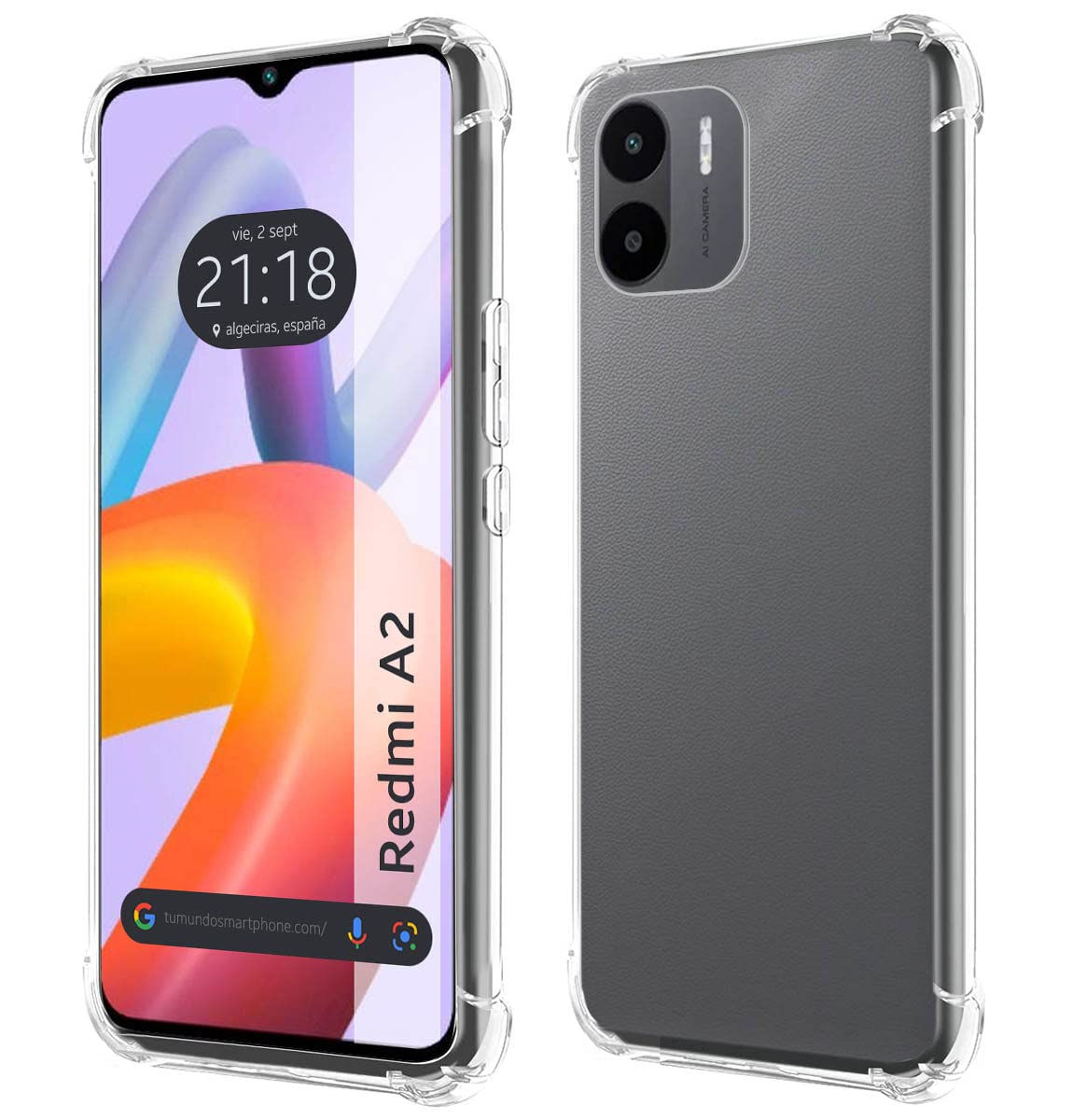 Tumundosmartphone Transparent Anti-Shock Silicone Case for Xiaomi Redmi A2