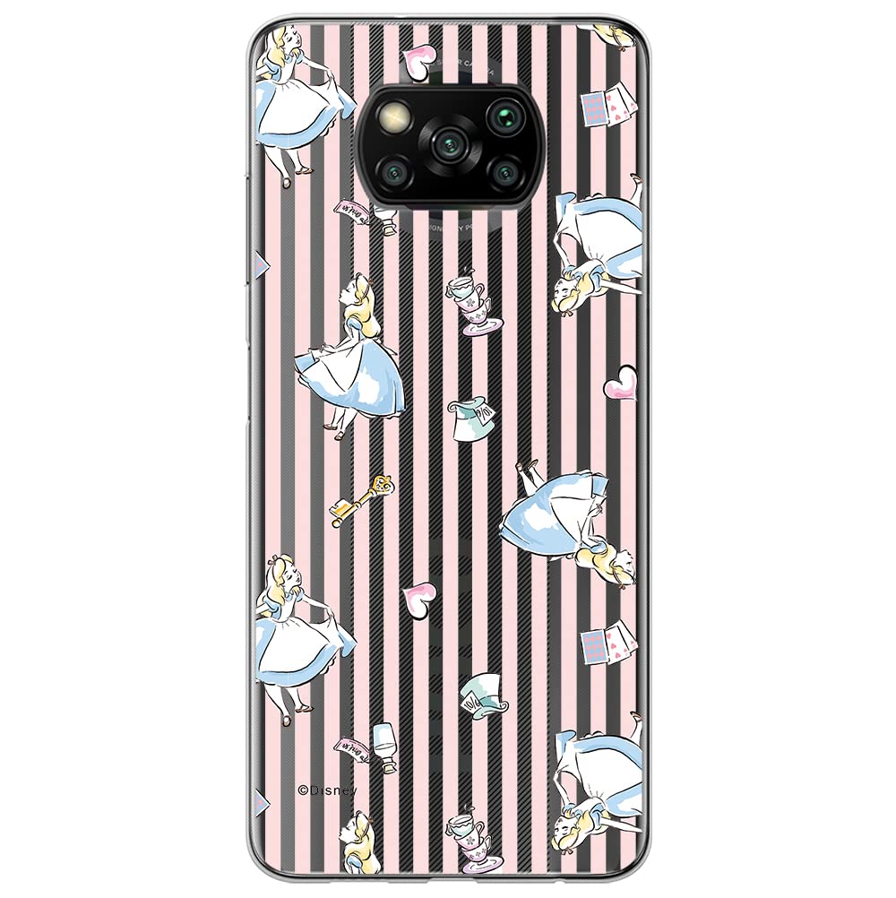 ERT GROUP mobile phone case for Xiaomi POCOPHONE X3 original and officially Licensed Disney pattern Alice 001 optimally adapted to the shape of the mobile phone, partially transparent
