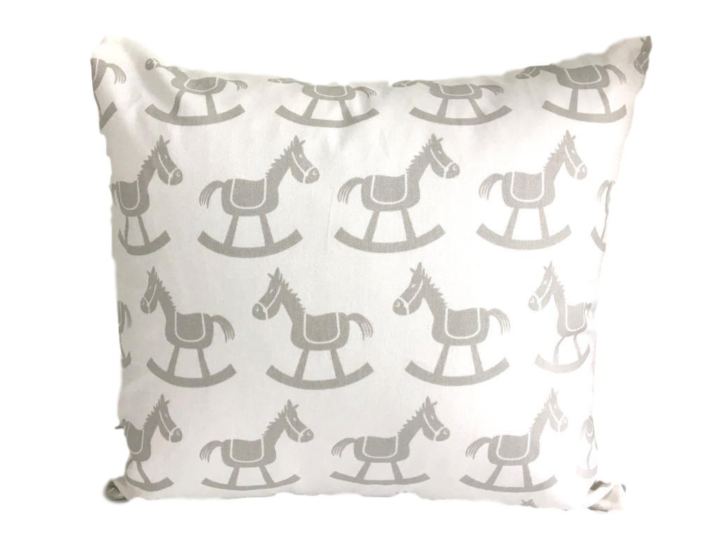 Amazon Com Grey Baby Nursery Horses And White And Throw Pillow