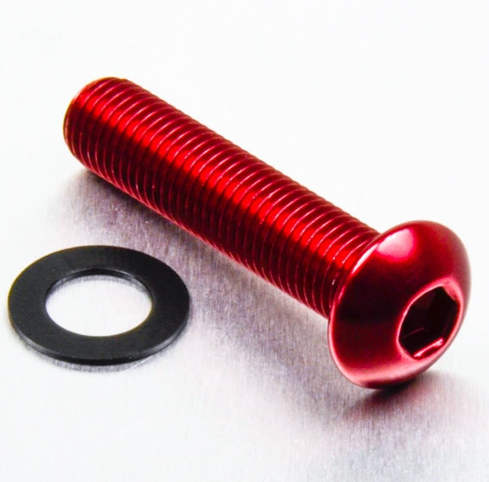 Aluminium Dome Head Bolt M10 x (1.25mm) x 45mm Red Amazon.de Auto