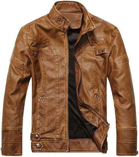 Amazon Xinisi レザーライダースジャケット Puレザー ブルゾン カジュアル メンズ コート ジャケット 通販