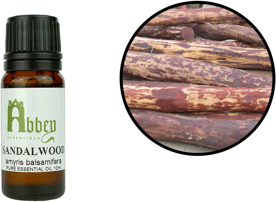 Abbey Essentials Sandalwood Amyris Essential Oil with Sedative Properties and Helps During Meditation is A Muscle Relaxant Emollient Soothing Agent Used in Perfumery 100 ml