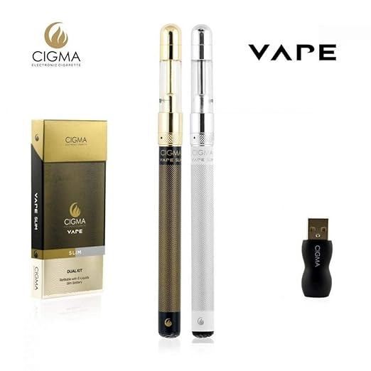 Cigma Vape Slim Doppelpack | 2x Die Kleinste und Dünnste, Auflad- und Nachfüllbare E-Zigarette der Welt | E-Zigarette Starter