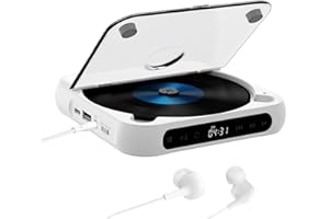 MICOCIOUS Portable CD Player, Personal CD Players with Bluetooth for Car & Travel, Rechargeable Small CD Player with Headphones, LCD Touch Screen & Anti-Skip/Shockproof