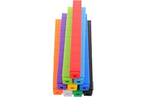 OFFSCH 100pcs Math Counting Cubes Plastic Building Blocks for Early Education Interactive Puzzle Play