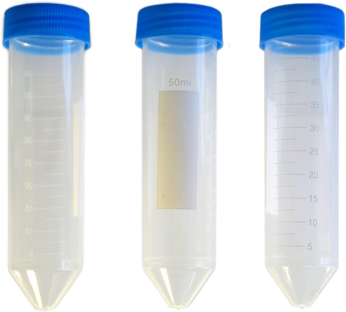 KeL Scientfic KS-4115-50 50 mL Graduated Conical Centrifuge Tubes, Co-Polymer, Clear (Pack of 50)