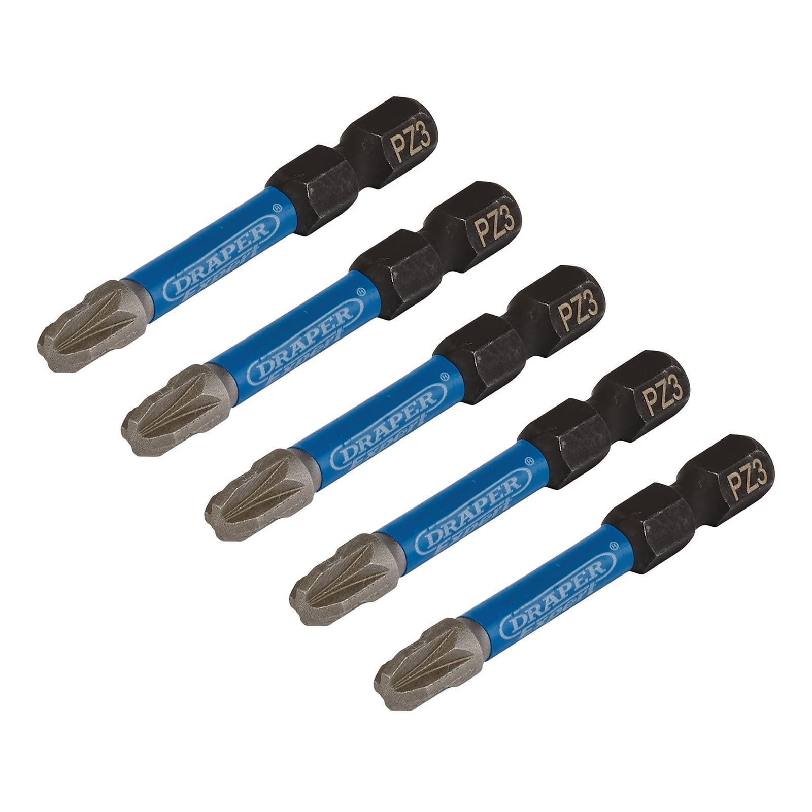Draper 05648 PZ-Type Impact Screwdriver Bits, No.3 x 50mm (Pack of 5)