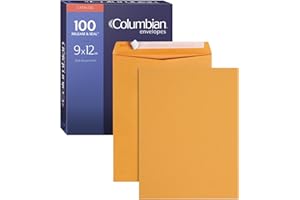 Columbian 9 x 12 Catalog Envelopes with Self Seal Closure, 28 lb Brown Kraft, for Mailing Flat Letter Size Documents or Photo