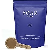 Spazazz Dead Sea Salt Bath Soak – Sea Blu Release Aromatherapy Bath Salts – 33.3 oz Natural Dead Sea Salts with Bath Salt Scoop – Great Aromatherapy Hot Tub Salt Crystals for Body & Foot Soak