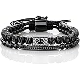 AIDUOMIRZER Men's stainless steel bracelets for Women Adjustable Tiger's Eye Bracelet Mens Luxury Jewelry Crown Bracelets