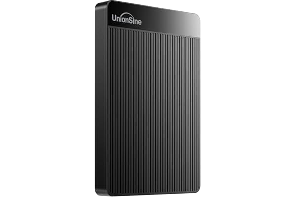 UnionSine 500GB Ultra Slim Portable External Hard Drive HDD-USB 3.0 | for PC, Mac, Laptop, PS4, Xbox one, Xbox 360-(Black)