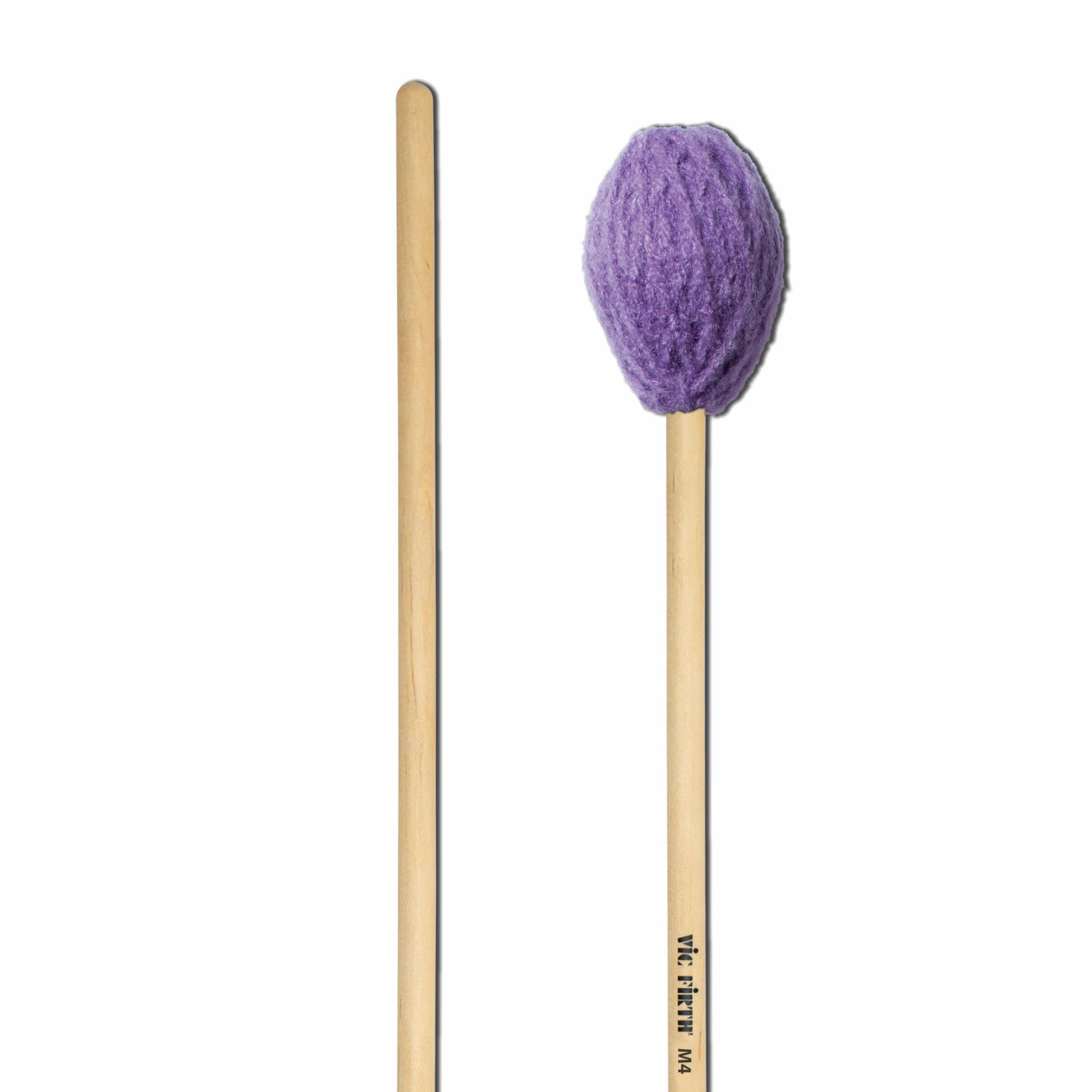 Vic FIrth - American Custom® Marimba Mallets - M4 - Synthetic Yarn - Super Soft Round Head - Purple