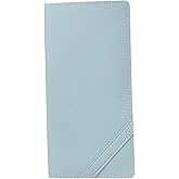 Womens Wallet Ultrathin Credit Card Holder Wallet with 11 Credit Card Slot and Transparent ID Window, Womens Purses Long Slim Wallets with Snap (Blue)