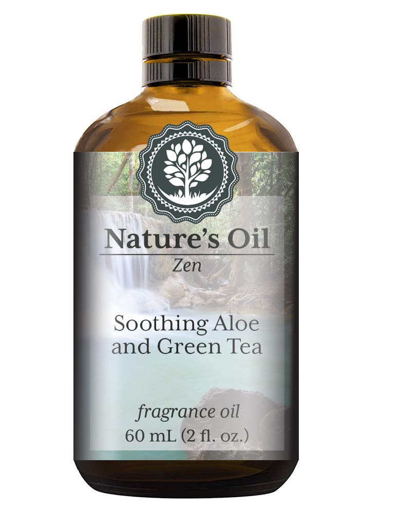 Soothing Aloe and Green Tea Fragrance Oil (60ml) for Diffusers, Soap Making, Candles, Lotion, Home Scents, Linen Spray, Bath Bombs, Slime