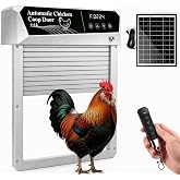 Automatic Chicken Coop Door Solar Powered, Roll-Up Auto Chicken Door | Chicken Door with Timer &amp; Light Sensor, Anti-Pinch Safety, Remote Control, Weatherproof Aluminum for Chickens &amp; Ducks