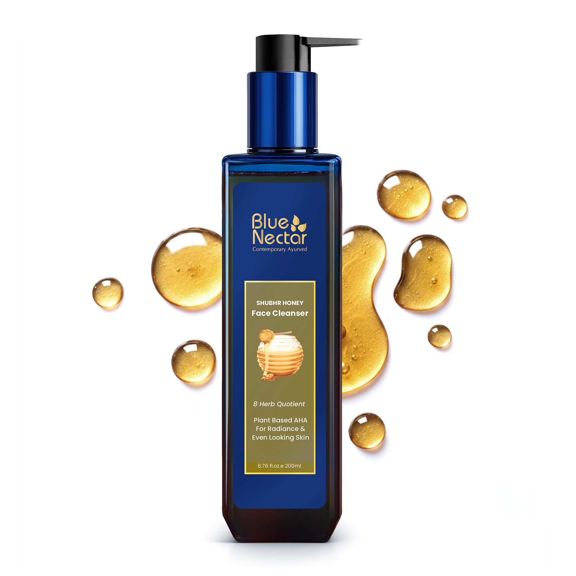 Blue Nectar Honey Ayurvedic Face Wash for Women and Men | Daily Use Face Cleanser | Suitable for All Skin Types (8 Herbs, 200 ml)