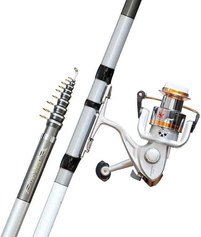 BESPORTBLE Teleskop Angelrute 1.2m - Leichte Carbon Rute Mit Keramik Führungsringen